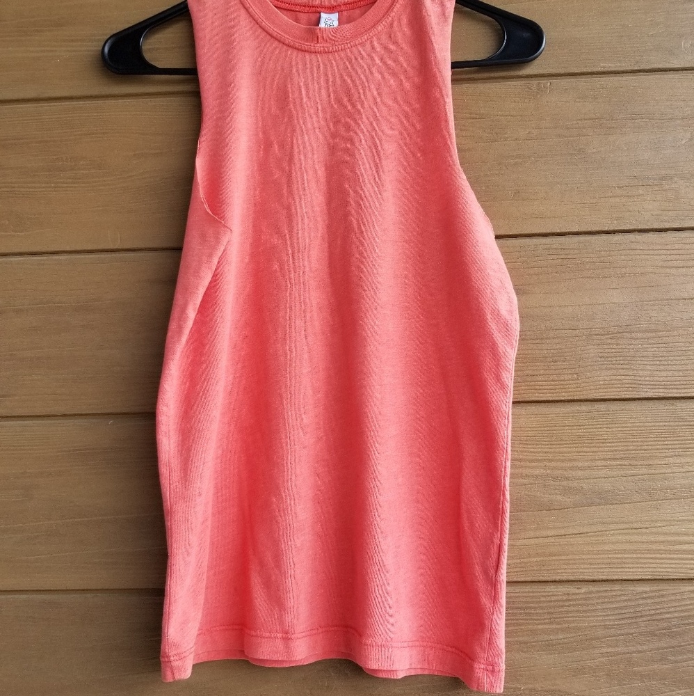 sleeveless cotton coral tank - Picture 6 of 6
